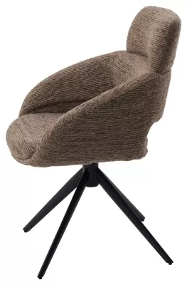 Стул АРНЭ (ARNE) 360 град, цвет КОРИЧНЕВЫЙ EYELASH -171, фактурный шенилл / ЧЕРНЫЙ каркас, ®DISAUR