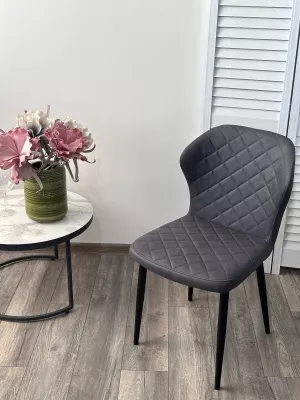 Стул МОНРО, цвет Style-22 Темно-серый, ткань под нубук / черный каркас М-City