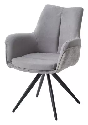 Стул МАРК 360 град., цвет B-22/ LOTOS-12 серый, велюр / черный каркас
