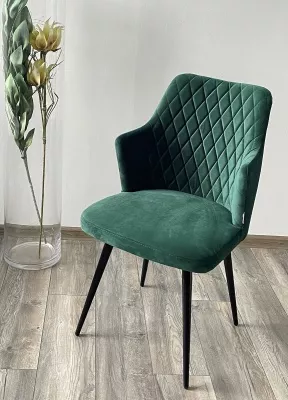 Стул HERMAN 360 град. ЗЕЛЕНЫЙ #19, велюр / черный каркас М-City