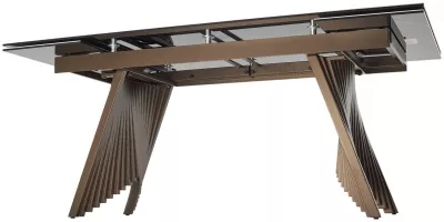 Стол IVAR 180 MARBLES TL-109 Серый мрамор, испанская керамика / Шоколадное золото каркас, ®DISAUR