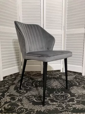 Стул SEATTLE-V СЕРЫЙ #27, велюр / черный каркас М-City