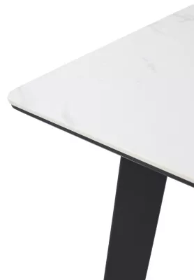 Стол ТИК ТАК 90  цвет Белый мрамор MATTE, керамика / Черный каркас