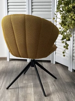 Стул ASTRA 360 град. поворот Желтый Sonic 68 ткань / 7525-132 велюр / черный каркас, ®DISAUR