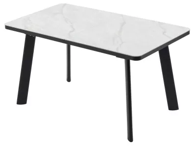 Стол НОРД 140  ОНИКС, керамика / Черный каркас