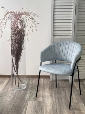 Стул ГЕММА, цвет RAIN 13 blue, велюр / черный каркас М-City