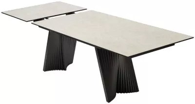 Стол YOAKIM 180 TL-102 Бежевый мрамор, испанская керамика / Темно-серый каркас, ®DISAUR