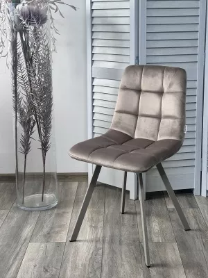 Стул CHILLI SQUARE G062-13 кварцевый, велюр/ латте каркас М-City