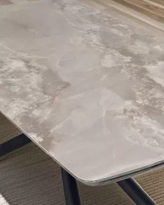 Стол RIVOLI 140 GLOSS AMBER JADE SOLID CERAMIC / BLACK, ®DISAUR