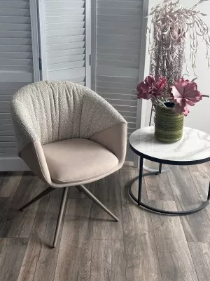 Стул ГИССЕН (GISSEN) 360 град., цвет ЛАТТЕ RIELY-111 / V885-3, ткань / ЛАТТЕ, ®DISAUR