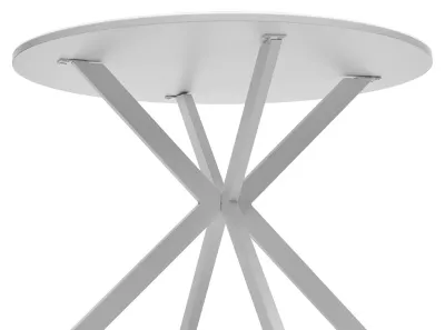 Стол ВЕГА D100 Белый, стекло/ белый каркас М-City