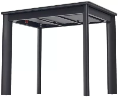 Стол ТЕТ-А-ТЕТ 120  Белый мрамор, керамика / Черный каркас М-City