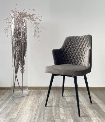 Стул HERMAN 360 град. ГРАФИТ #14, велюр / черный каркас М-City