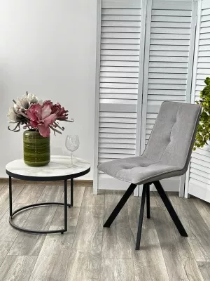 Стул BRONX, 360 град. поворот. B22 Серый, велюр / черный каркас, М-City