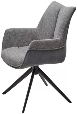 Стул PONTUS 360 град. поворот. KN01-03 Серый/ BZ1046-02 Темно-серый/ Черный, ®DISAUR