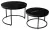 Журнальный столик Эрвин (комплект) Обсидиан, стекло/ черный каркас, M-city