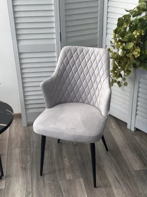 Стул HERMAN 360 град. BM-4 СВЕТЛО-СЕРЫЙ, велюр / черный каркас М-City