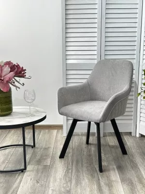 Стул JET 360 град. поворот. B22 Серый, велюр / черный каркас, М-City