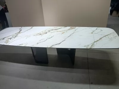 Стол BIRGER 200 KL-188 Контрастный мрамор, итальянская керамика, ®DISAUR