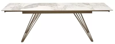 Стол ACERRA NEW 160 GLOSS LUXURY PANDORA SOLID CERAMIC/ каркас цвета шампань, ®DISAUR