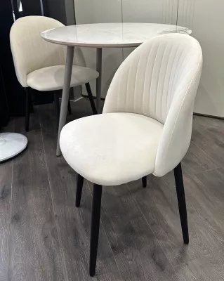 Стул БАРИ Marseille-13 Латте, велюр / черный каркас