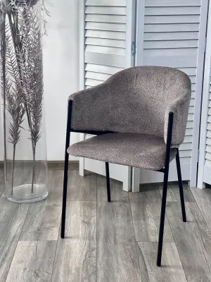 Стул ДИЛЛ, цвет Lana 30 коричневый, ткань / черный каркас