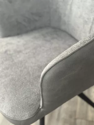 Стул НОРМАН 360 град., цвет BELLA-13/CYPRUS-10 серый, шенилл/замша / черный каркас М-City