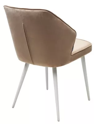 Стул SEATTLE-V БЕЖЕВЫЙ #5, велюр / белый каркас М-City