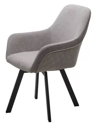 Стул JET 360 град. поворот. B22 Серый, велюр / черный каркас, М-City