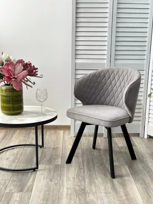 Стул SKAT 360 град. поворот. B22 Серый, велюр / черный каркас, М-City