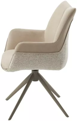 Стул ПОНТУС (PONTUS) 360 град, цвет КРЕМОВЫЙ, ткань / ЛАТТЕ каркас, ®DISAUR