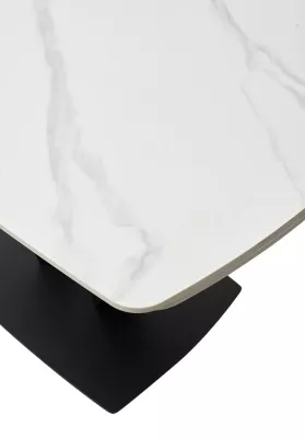 Стол ALATRI 120 MATT WHITE MARBLE SOLID CERAMIC / BLACK, ®DISAUR