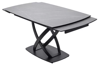 Стол FOGGIA 140 KL-136 Серый мрамор матовый, итальянская керамика/ черный каркас, ®DISAUR