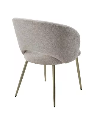 Стул МИДА (MIDA), цвет МОЛОЧНЫЙ SOLO-111, ткань / ШАМПАНЬ каркас, ®DISAUR