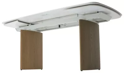 Стол КАЛВИН (CALVIN) 180 цвет КАРРАРА (SEMI-POLISHED SNOW CARRARA SOLID CERAMIC / СЕРЫЙ ДУБ, ®DISAUR