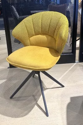 Стул ASTRA 360 град. поворот Желтый Sonic 68 ткань / 7525-132 велюр / черный каркас, ®DISAUR