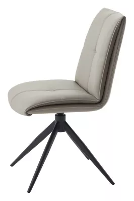Стул ВИГГЕ (VIGGE) 360 град. поворот.  HF017-11 / HF017-12 Бежевый, экокожа / Черный каркас, ®DISAUR