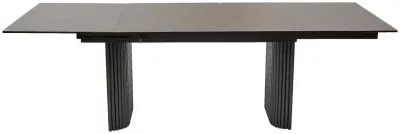 Стол RAGNAR 180 1697 Коричневая кожа,Торцевая раскладка, керамика / Темно-серый каркас, ®DISAUR