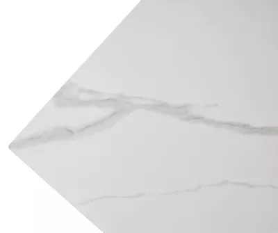 Стол МОРИС-2 140 цвет MATTE БЕЛЫЙ МРАМОР, керамика / Черный каркас