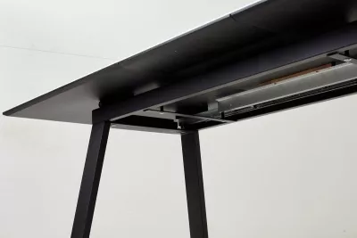 Стол Франк 180 БЕЛЫЙ МРАМОР, стекло / ЧЕРНЫЙ М-City