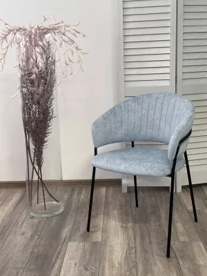 Стул ГЕММА, цвет RAIN 13 blue, велюр / черный каркас М-City