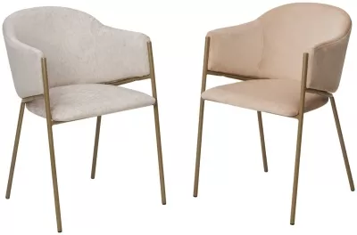 Стул ДИЛЛ, цвет H-06 Бежевый, велюр / шампань каркас М-City