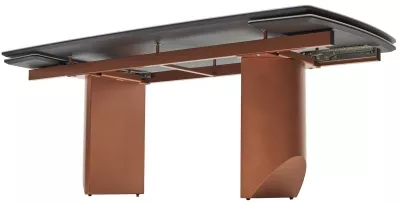 Стол ПУАНТО 200 TITANIUM LAWA NERO, керамика / МЕДЬ каркас М-City