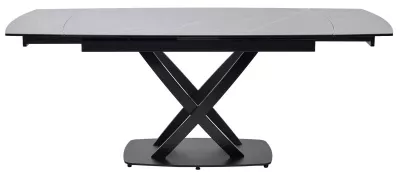 Стол FOGGIA 140 KL-136 Серый мрамор матовый, итальянская керамика/ черный каркас, ®DISAUR