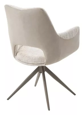 Стул ДАВЕН (DAVEN) 360 град, цвет КРЕМОВЫЙ RIELY-111 /  G1038-101, ткань  / ЛАТТЕ каркас, ®DISAUR
