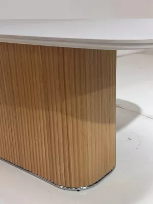 Стол TAMPA 180 цвет БЕЛЫЙ, керамика / Каркас OAK, ®DISAUR