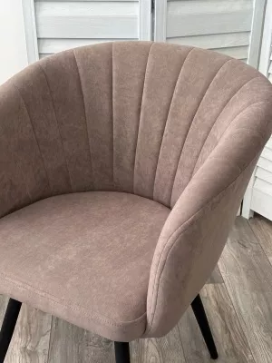 Стул RUNA, 360 град. поворот. B5 Капучино, велюр / черный каркас, М-City