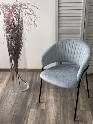 Стул ГЕММА, цвет RAIN 13 blue, велюр / черный каркас М-City