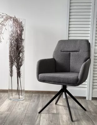 Стул MON 360 град. поворот. Серый Family-022, ткань / черный каркас / Товарный знак DISAUR