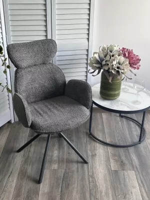 Стул VARDY 360 град.поворот. Темно-серый  букле XD841-16 / Серый, ®DISAUR